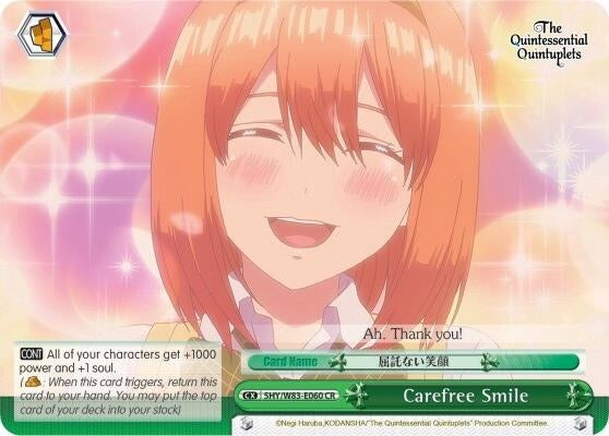 Image for Carefree Smile (The Quintessential Quintuplets) (5HY/W83-E060 CR) - Weiss Schwarz