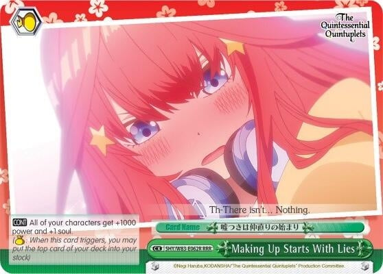 Image for Making Up Starts With Lies (RRR) (The Quintessential Quintuplets) (5HY/W83-E062R RRR) - Weiss Schwarz