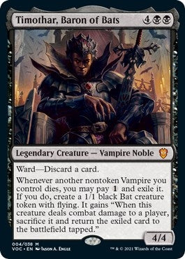 Image for Timothar, Baron of Bats (Commander: Innistrad: Crimson Vow) (4) - Magic: The Gathering
