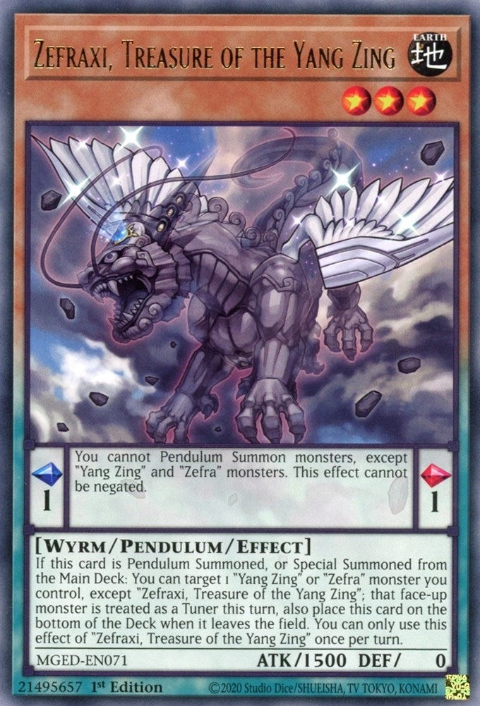 Image for Zefraxi, Treasure of the Yang Zing (Maximum Gold: El Dorado) (MGED-EN071) - YuGiOh