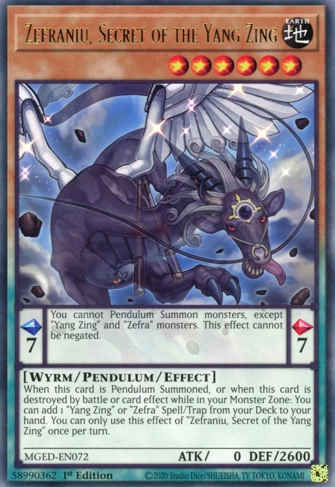 Image for Zefraniu, Secret of the Yang Zing (Maximum Gold: El Dorado) (MGED-EN072) - YuGiOh