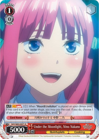 Image for Under the Moonlight, Nino Nakano (The Quintessential Quintuplets) (5HY/W83-E071 R) - Weiss Schwarz