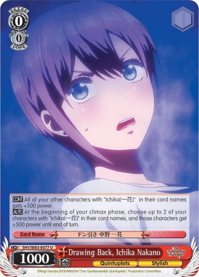 Image for Drawing Back, Ichika Nakano (The Quintessential Quintuplets) (5HY/W83-E077 U) - Weiss Schwarz