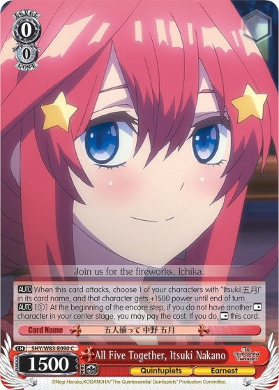 Image for All Five Together, Itsuki Nakano (The Quintessential Quintuplets) (5HY/W83-E090 C) - Weiss Schwarz