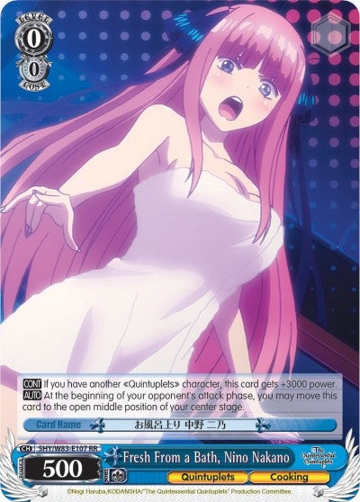 Image for Fresh From a Bath, Nino Nakano (The Quintessential Quintuplets) (5HY/W83-E107 RR) - Weiss Schwarz
