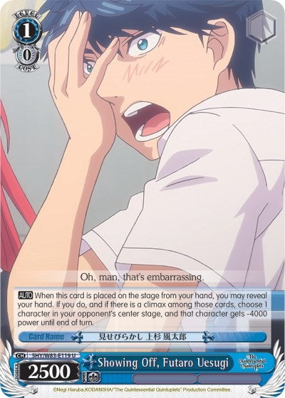 Image for Showing Off, Futaro Uesugi (The Quintessential Quintuplets) (5HY/W83-E119 U) - Weiss Schwarz