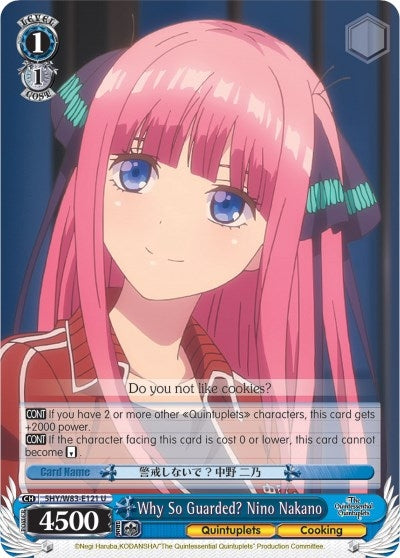 Image for Why So Guarded? Nino Nakano (The Quintessential Quintuplets) (5HY/W83-E121 U) - Weiss Schwarz