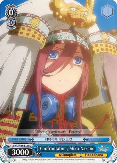 Image for Confrontation, Miku Nakano (The Quintessential Quintuplets) (5HY/W83-E125 C) - Weiss Schwarz
