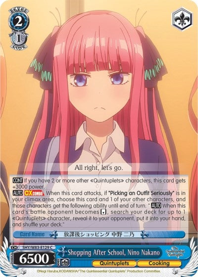 Image for Shopping After School, Nino Nakano (The Quintessential Quintuplets) (5HY/W83-E129 C) - Weiss Schwarz