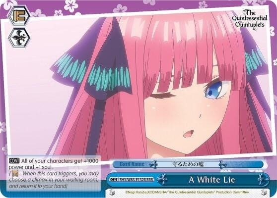 Image for A White Lie (RRR) (The Quintessential Quintuplets) (5HY/W83-E132R RRR) - Weiss Schwarz