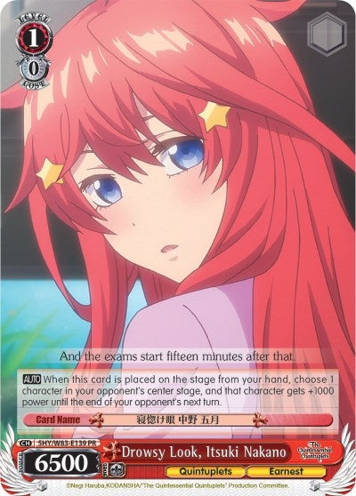 Image for Drowsy Look, Itsuki Nakano (The Quintessential Quintuplets) (5HY/W83-E139 PR) - Weiss Schwarz
