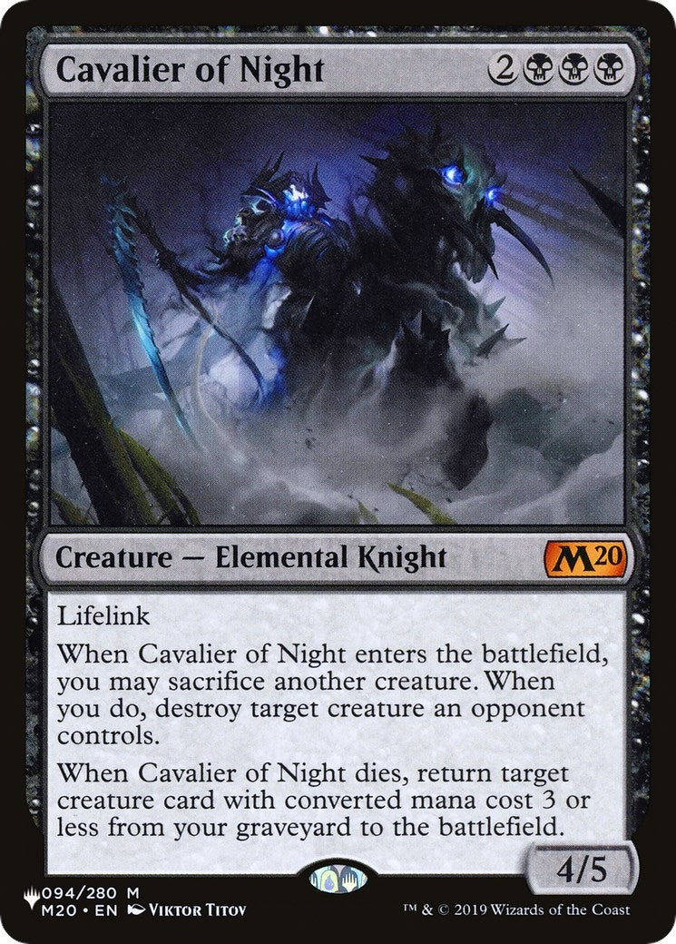 Image for Cavalier of Night (The List Reprints) (094/280) - Magic: The Gathering