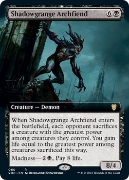 Image for Shadowgrange Archfiend (Extended Art) (Commander: Innistrad: Crimson Vow) (60) - Magic: The Gathering