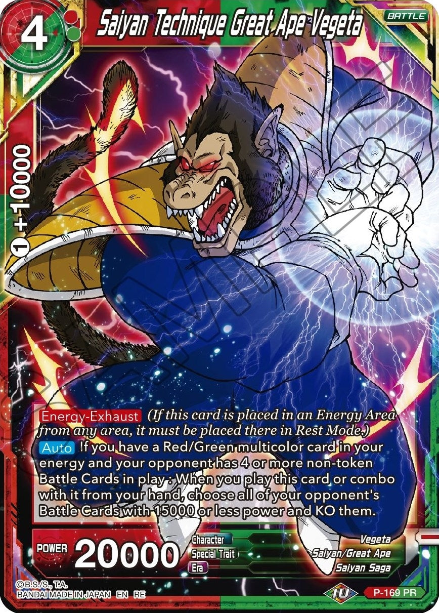 Image for Saiyan Technique Great Ape Vegeta (Mythic Booster) (P-169) - Dragon Ball Super: Masters