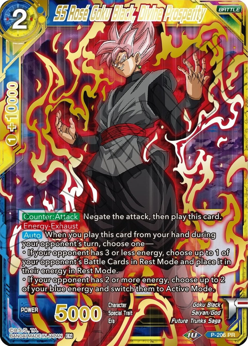 Image for SS Rose Goku Black, Divine Prosperity (Gold Stamped) (Mythic Booster) (P-206) - Dragon Ball Super: Masters