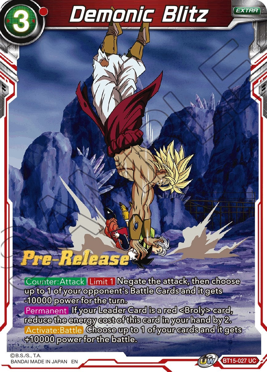 Image for Demonic Blitz (Saiyan Showdown Pre-Release Cards) (BT15-027) - Dragon Ball Super: Masters