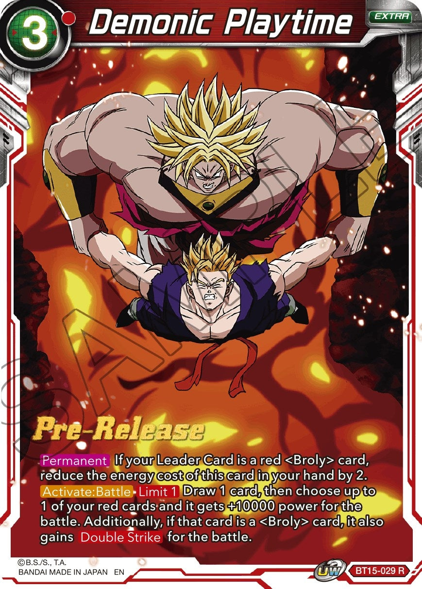 Image for Demonic Playtime (Saiyan Showdown Pre-Release Cards) (BT15-029) - Dragon Ball Super: Masters