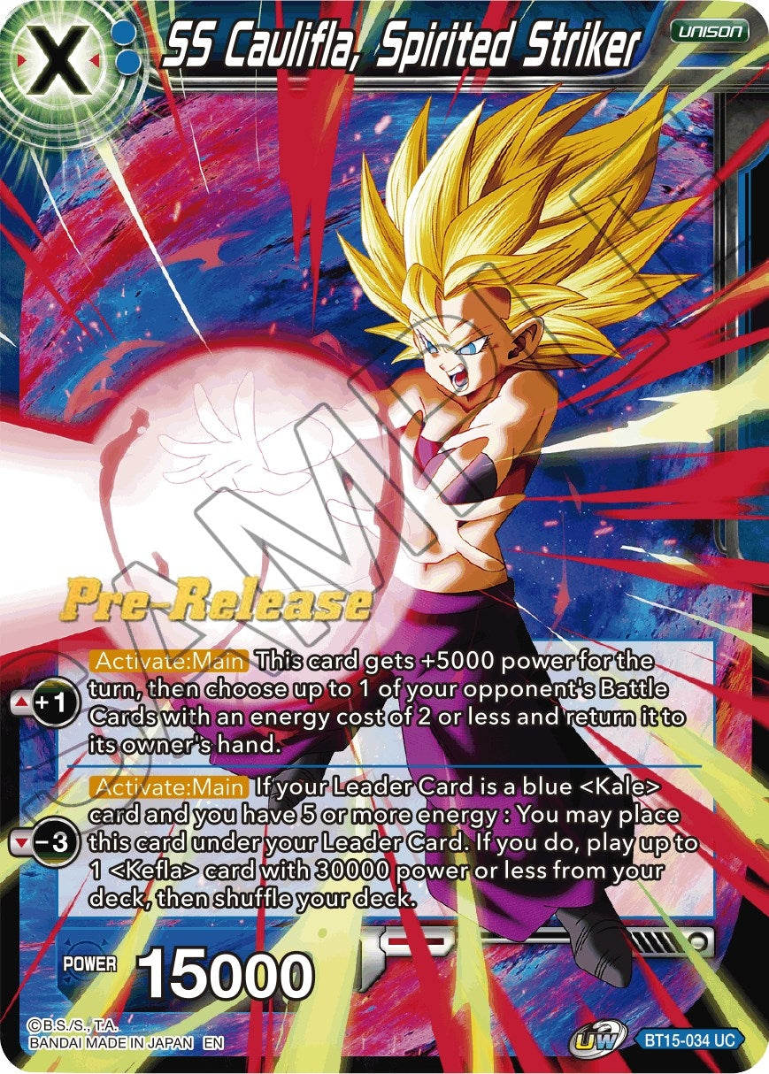 Image for SS Caulifla, Spirited Striker (Saiyan Showdown Pre-Release Cards) (BT15-034) - Dragon Ball Super: Masters