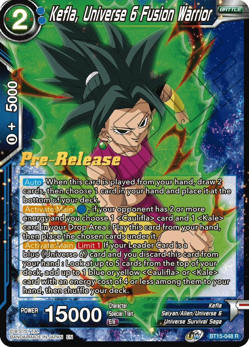 Image for Kefla, Universe 6 Fusion Warrior (Saiyan Showdown Pre-Release Cards) (BT15-048) - Dragon Ball Super: Masters