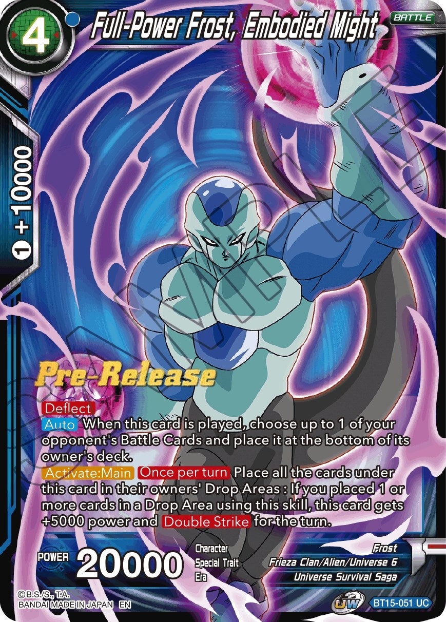Image for Full-Power Frost, Embodied Might (Saiyan Showdown Pre-Release Cards) (BT15-051) - Dragon Ball Super: Masters