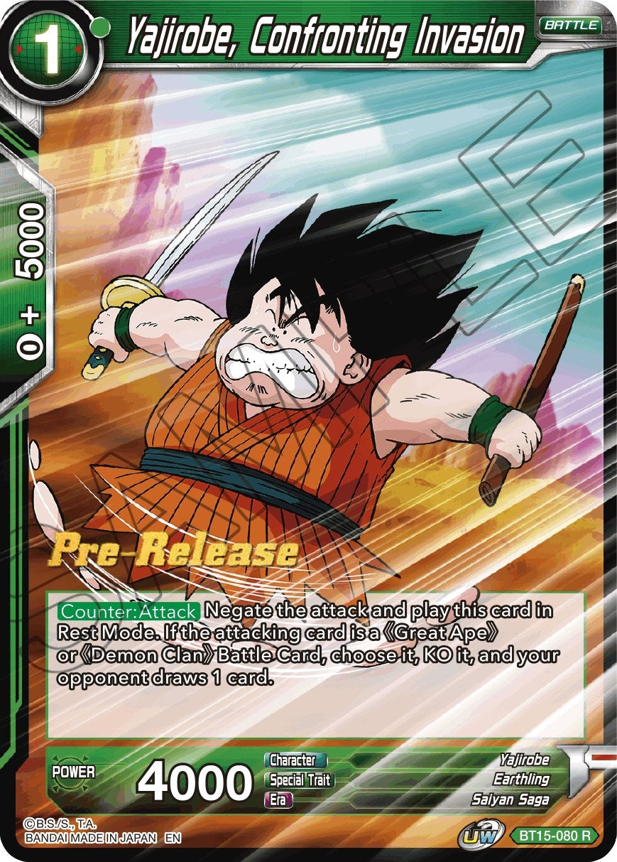 Image for Yajirobe, Confronting Invasion (Saiyan Showdown Pre-Release Cards) (BT15-080) - Dragon Ball Super: Masters