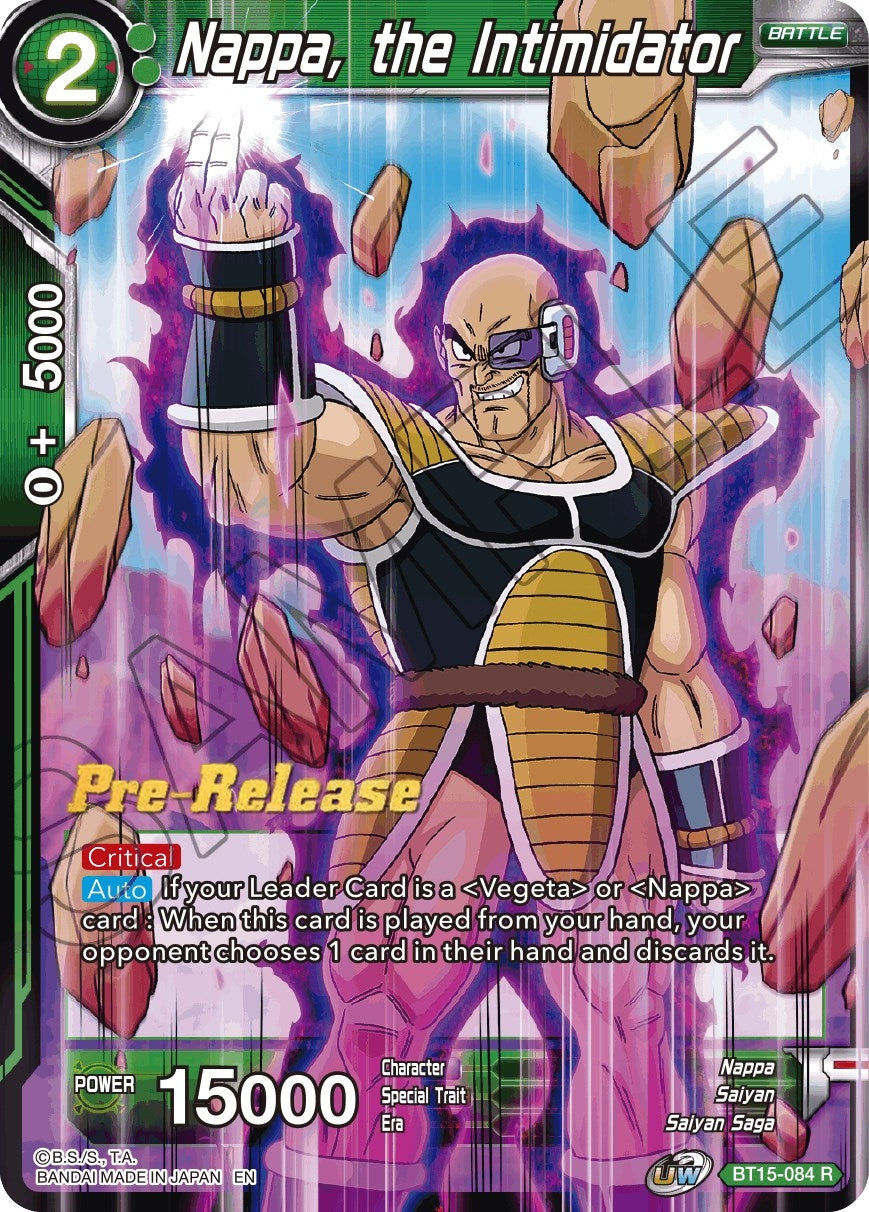 Image for Nappa, the Intimidator (Saiyan Showdown Pre-Release Cards) (BT15-084) - Dragon Ball Super: Masters