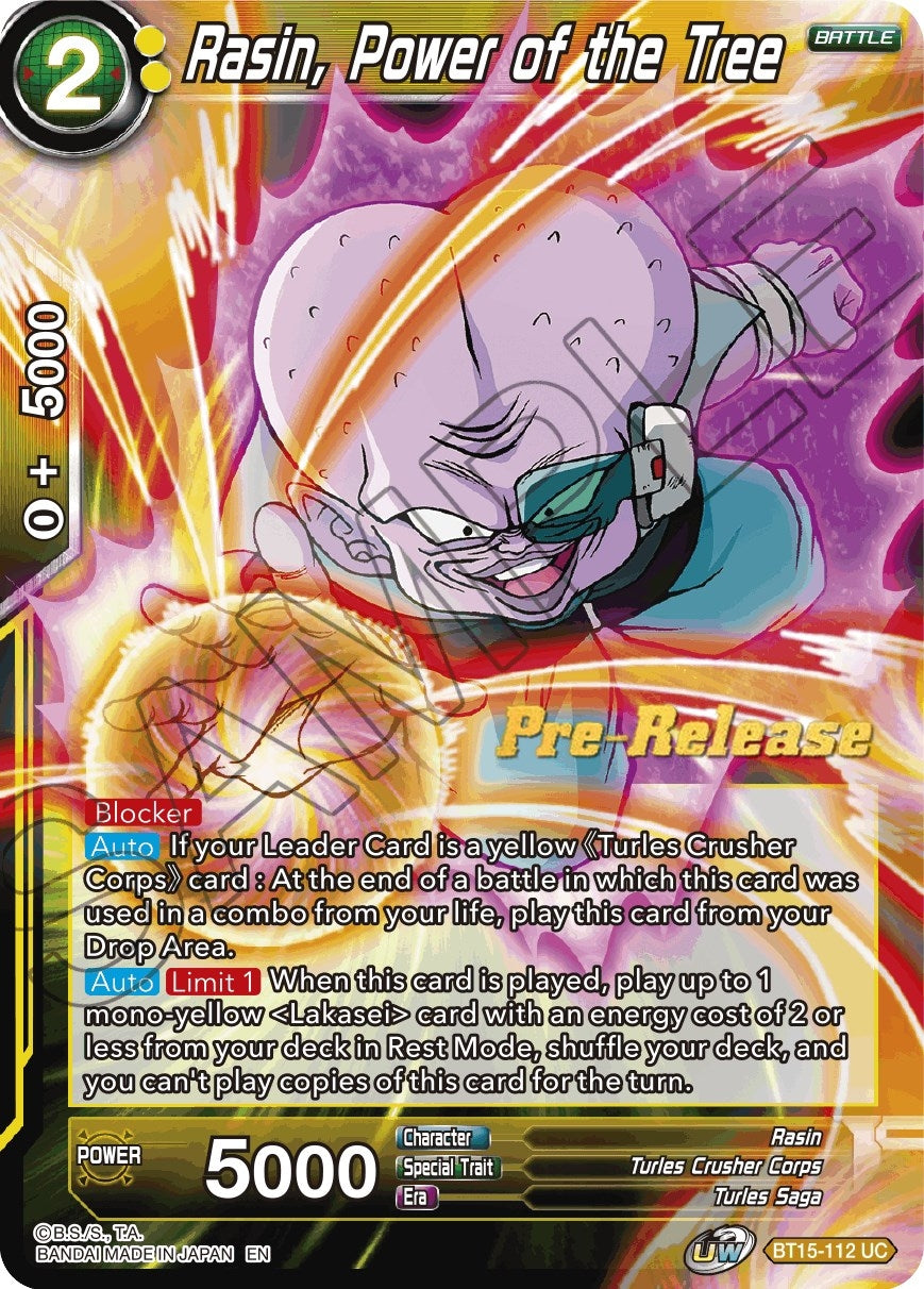 Image for Rasin, Power of the Tree (Saiyan Showdown Pre-Release Cards) (BT15-112) - Dragon Ball Super: Masters