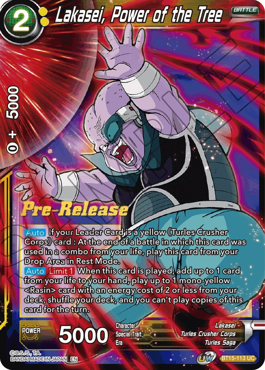 Image for Lakasei, Power of the Tree (Saiyan Showdown Pre-Release Cards) (BT15-113) - Dragon Ball Super: Masters