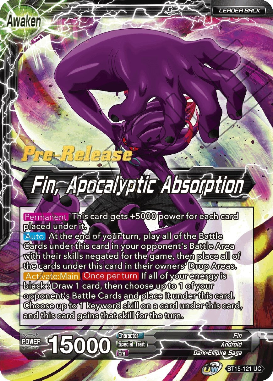 Image for Fin // Fin, Apocalyptic Absorption (Saiyan Showdown Pre-Release Cards) (BT15-121) - Dragon Ball Super: Masters