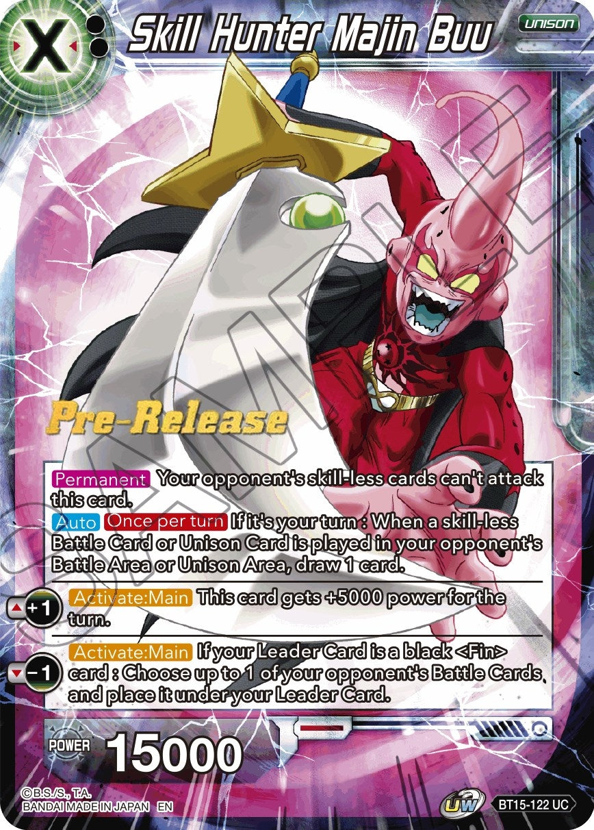 Image for Skill Hunter Majin Buu (Saiyan Showdown Pre-Release Cards) (BT15-122) - Dragon Ball Super: Masters