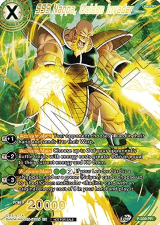 Image for SS3 Nappa, Golden Invader (Gold Stamped) (Promotion Cards) (P-339) - Dragon Ball Super: Masters