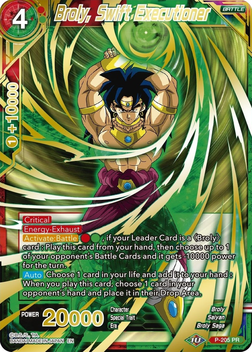 Image for Broly, Swift Executioner (Gold Stamped) (Mythic Booster) (P-205) - Dragon Ball Super: Masters