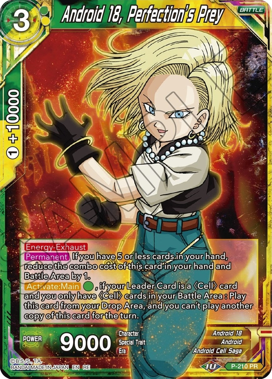 Image for Android 18, Perfection's Prey (Mythic Booster) (P-210) - Dragon Ball Super: Masters