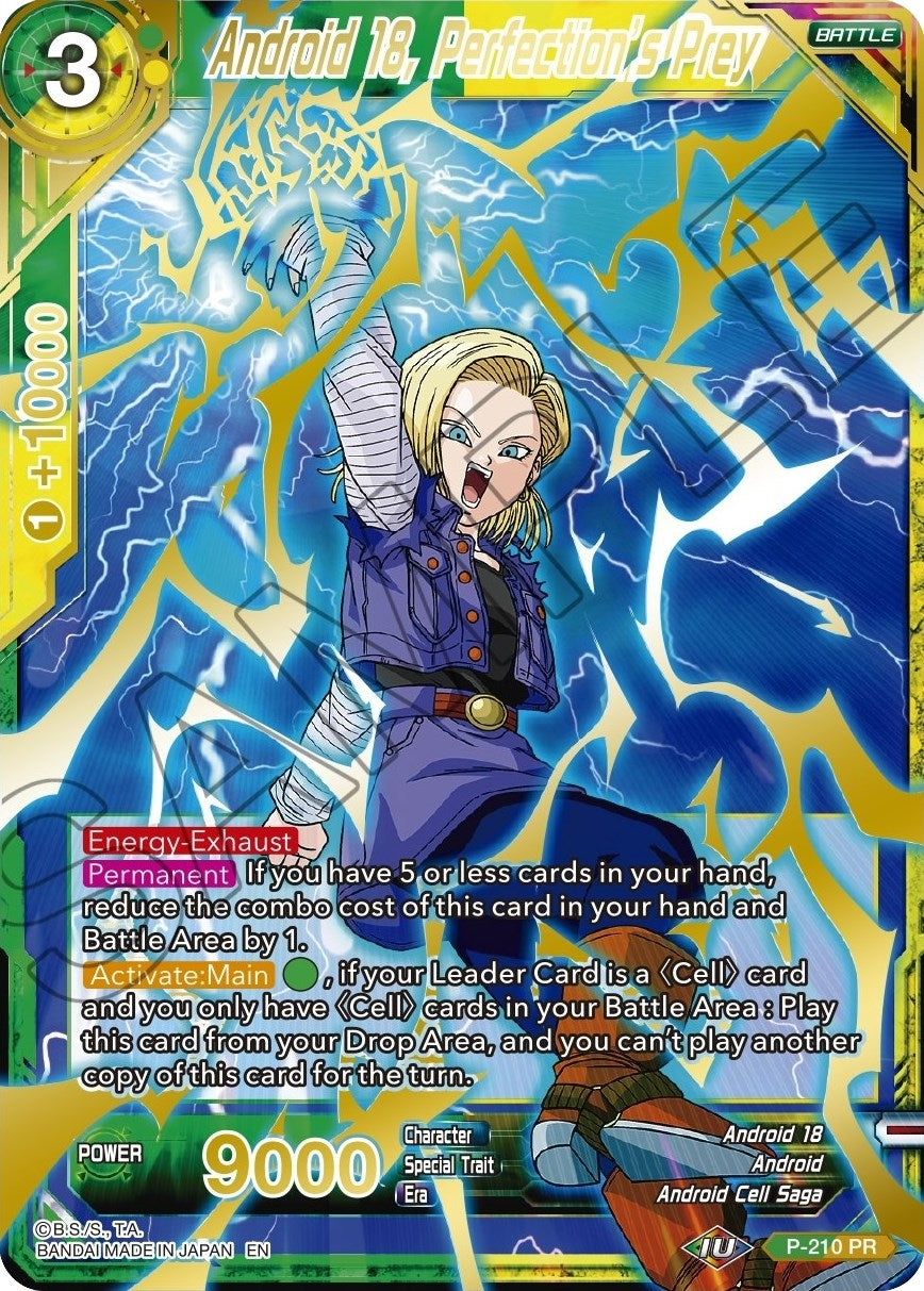 Image for Android 18, Perfection's Prey (Gold Stamped) (Mythic Booster) (P-210) - Dragon Ball Super: Masters