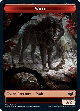 Image for Wolf (011) // Spirit (002) Double-Sided Token (Innistrad: Crimson Vow) (11 // 2) - Magic: The Gathering