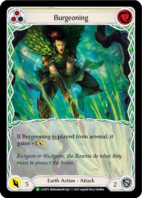 Image for Burgeoning (Yellow) - LGS070 (Flesh and Blood: Promo Cards) (LGS070) - Flesh and Blood TCG