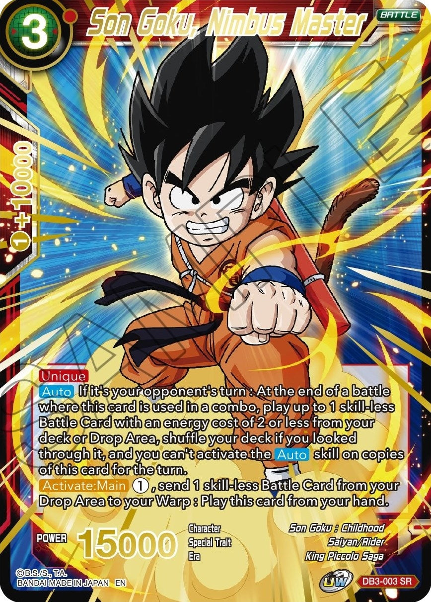 Image for Son Goku, Nimbus Master (Gold Stamped) (Mythic Booster) (DB3-003) - Dragon Ball Super: Masters
