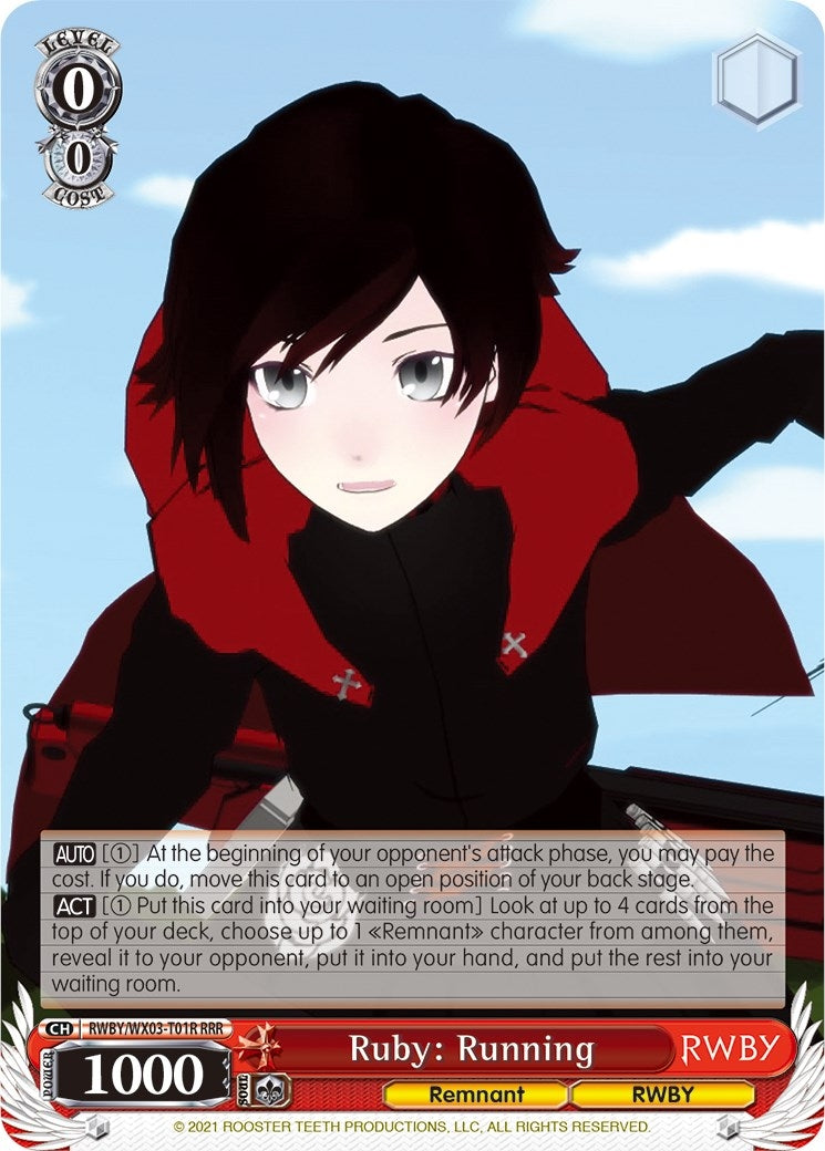 Image for Ruby: Running (RRR) (RWBY) (RWBY/WX03-T01R RRR) - Weiss Schwarz