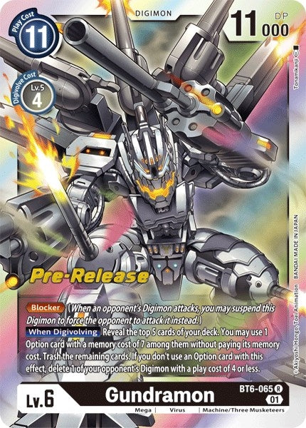 Image for Gundramon (BT06_PR) (BT6-065 R) - Digimon Card Game
