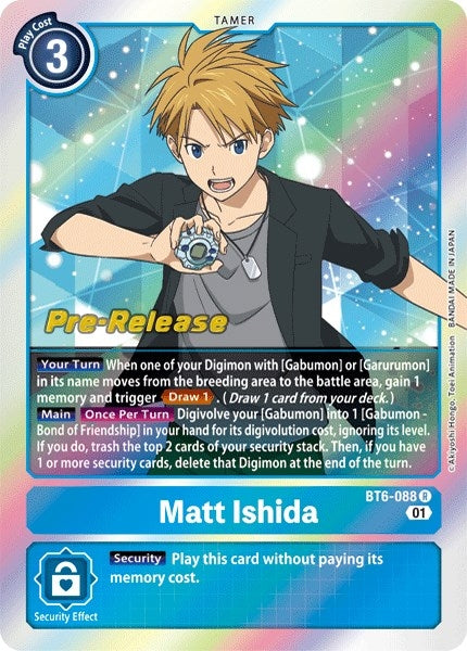 Image for Matt Ishida (BT06_PR) (BT6-088 R) - Digimon Card Game