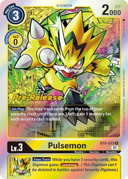 Image for Pulsemon (BT06_PR) (BT6-033 R) - Digimon Card Game
