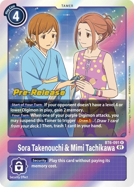 Image for Sora Takenouchi & Mimi Tachikawa (BT06_PR) (BT6-091 R) - Digimon Card Game