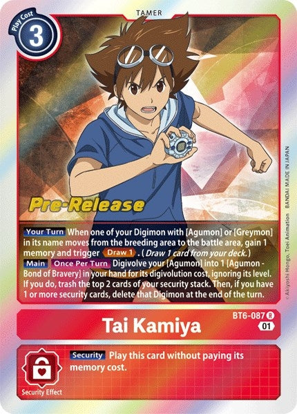 Image for Tai Kamiya (BT06_PR) (BT6-087 R) - Digimon Card Game