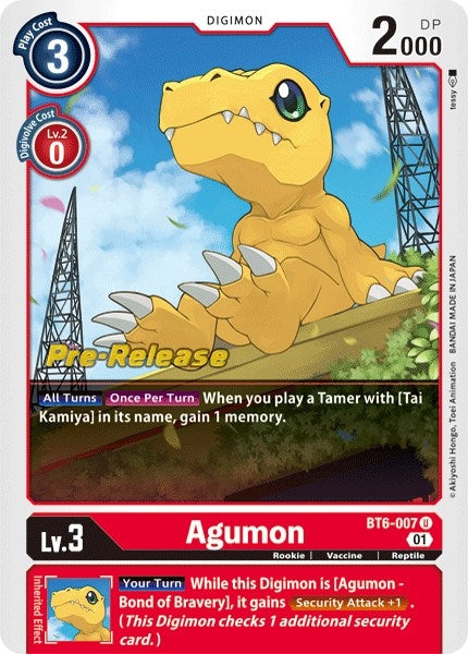 Image for Agumon (BT06_PR) (BT6-007 U) - Digimon Card Game
