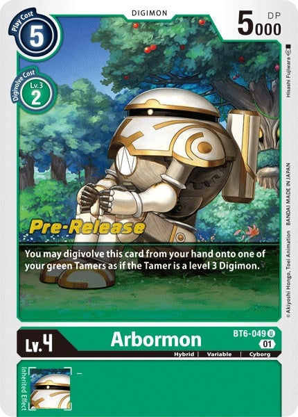 Image for Arbormon (BT06_PR) (BT6-049 U) - Digimon Card Game