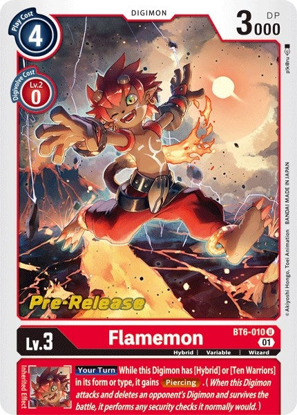 Image for Flamemon (BT06_PR) (BT6-010 U) - Digimon Card Game