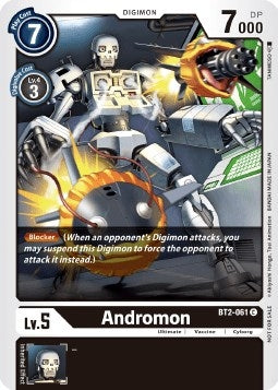 Image for Andromon (Double Diamond Pre-Release) (BT01-03A) (BT2-061 C) - Digimon Card Game