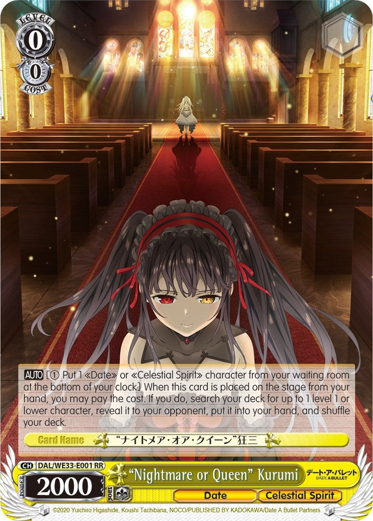 Image for "Nightmare or Queen" Kurumi (Date A Bullet) (DAL/WE33-E001 RR) - Weiss Schwarz