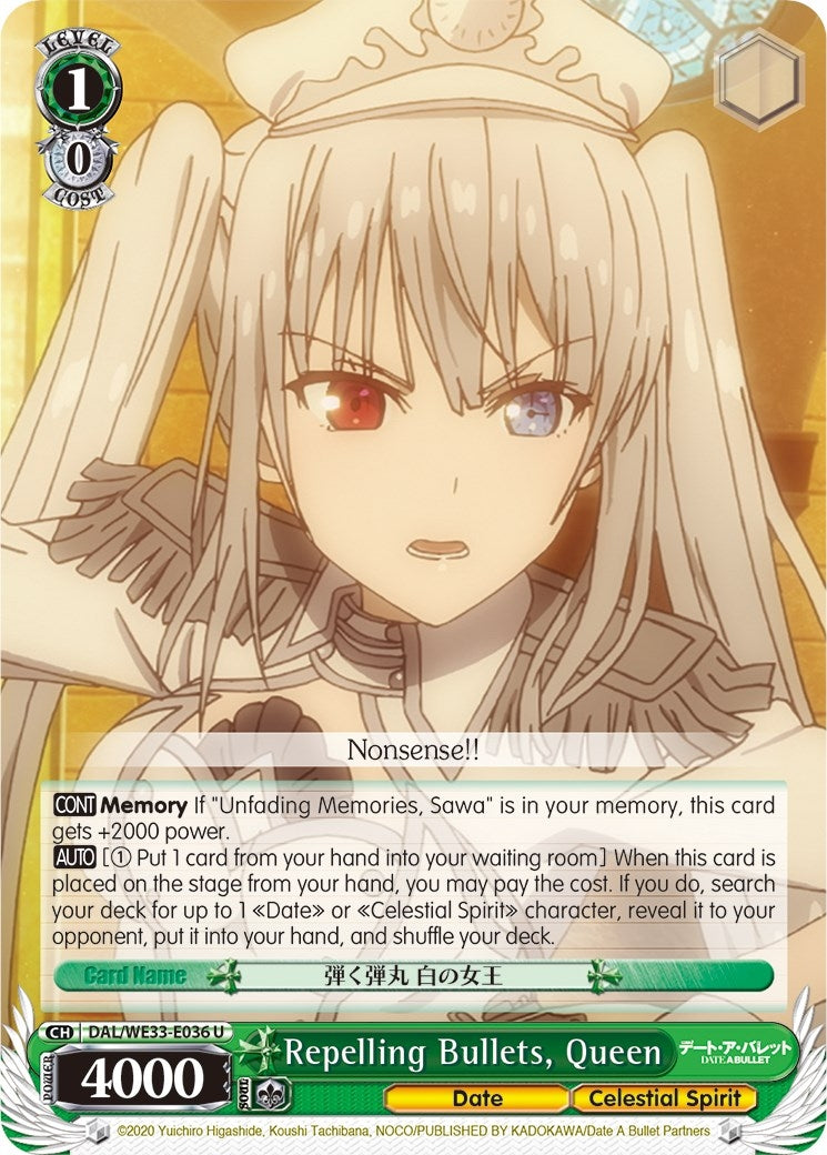 Image for Repelling Bullets, Queen (Date A Bullet) (DAL/WE33-E036 U) - Weiss Schwarz