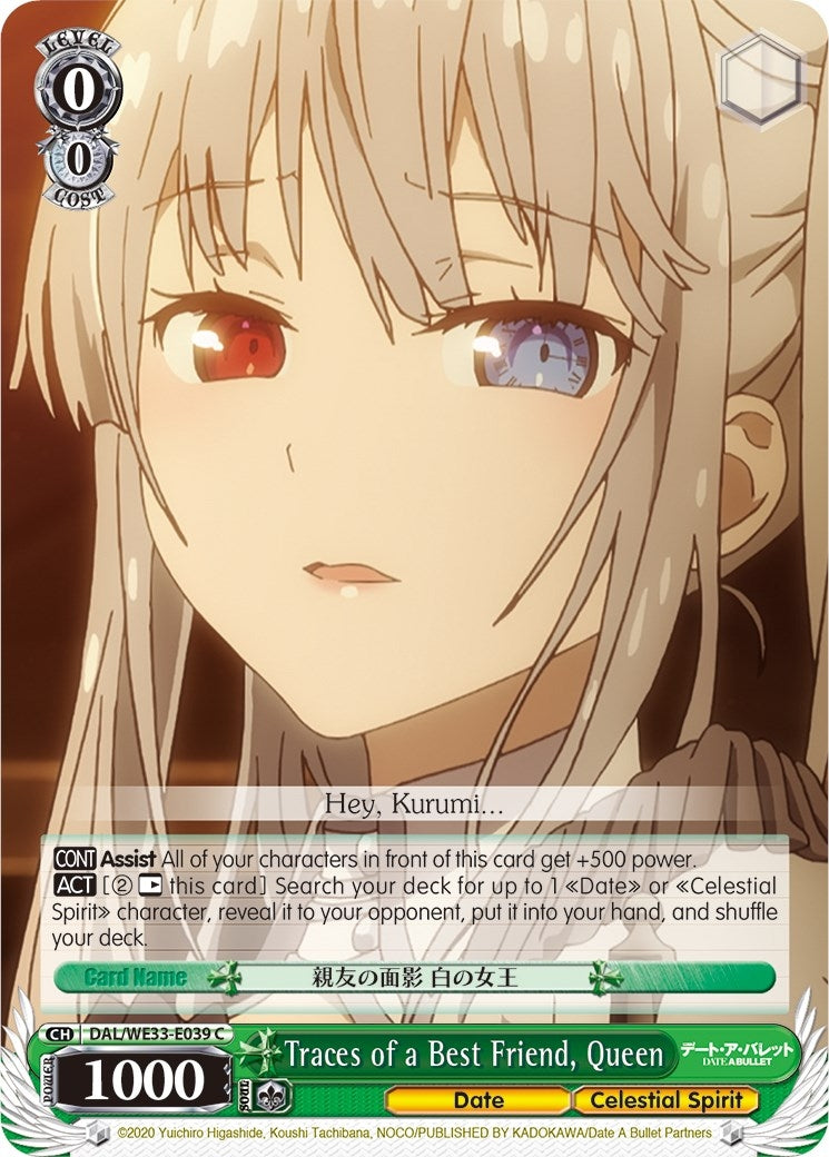 Image for Traces of a Best Friend, Queen (Date A Bullet) (DAL/WE33-E039 C) - Weiss Schwarz